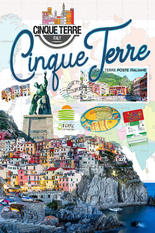 Cinque Terre Retro Poster