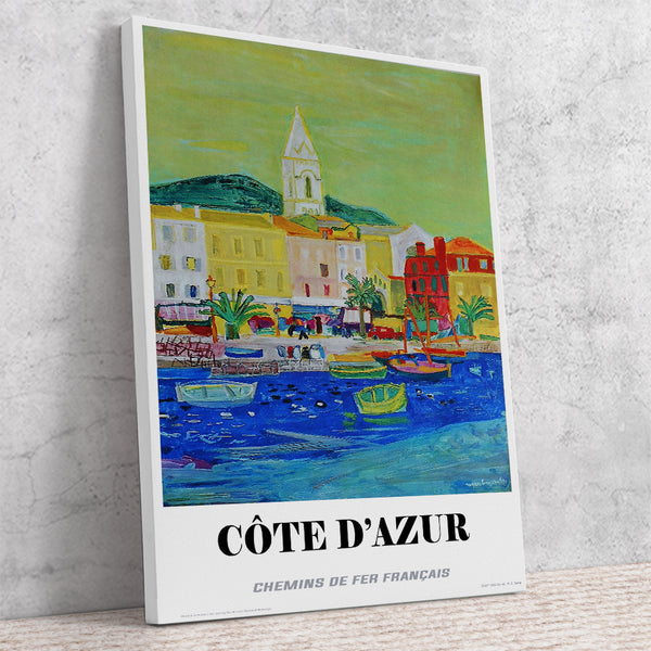 Cote D' Azur Train Travel Poster 1966 FRANCE Canvas