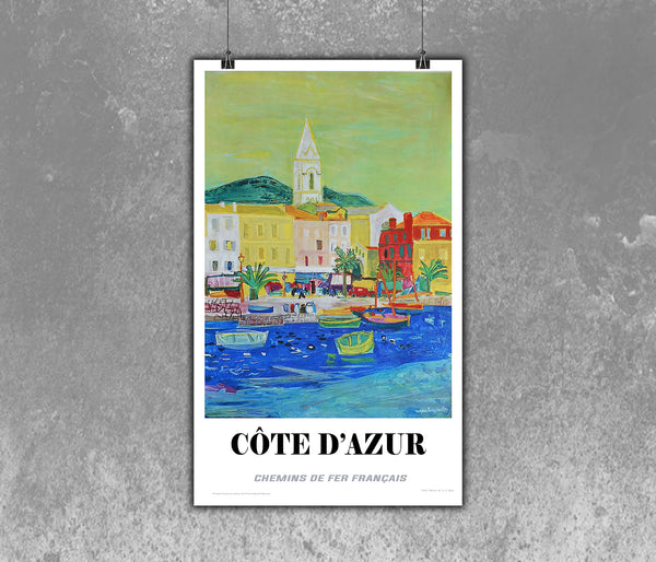 Cote D' Azur Train Travel Poster 1966 FRANCE