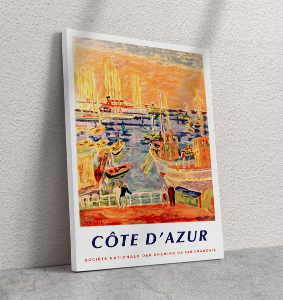 Cote d'Azur - Railway Promoting Poster by Jules Cavailles 1953 Canvas