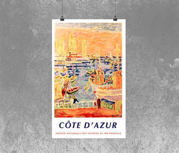 Cote d'Azur - Railway Promoting Poster by Jules Cavailles 1953