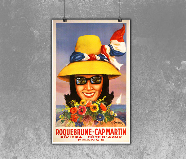 Roquebrune-Cap Martin Riviera -Cıte d'Azur France Poster  by Guy Cambier