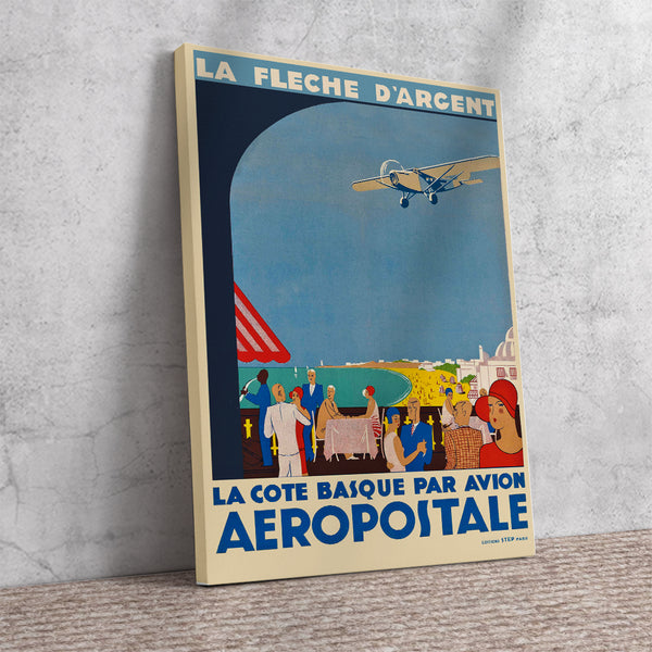 Aeropostale La Côte Basque par Avion - Aviation Vintage Canvas Poster