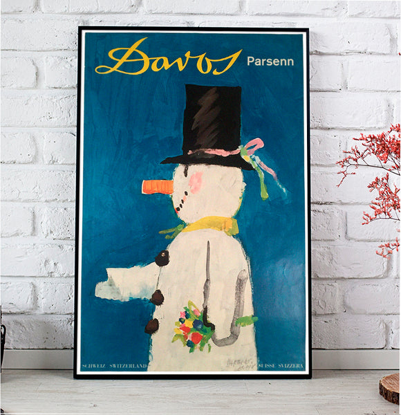 Davos Parsenn - by Leupin 1956 - Switzerland -Vintage Travel Poster Artist: Herbert Leupin c. 1956