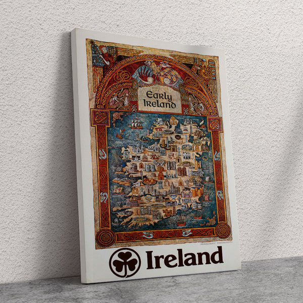 Early Ireland Map... Vintage Travel Poster Canvas