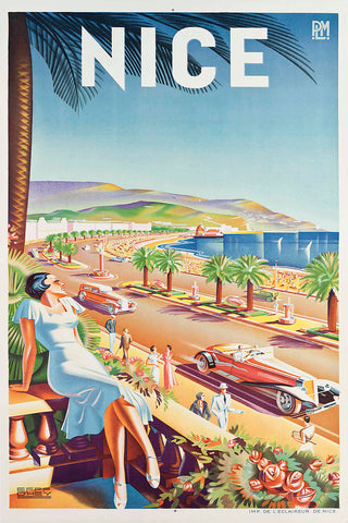 Nice, Vintage Travel Poster  1947