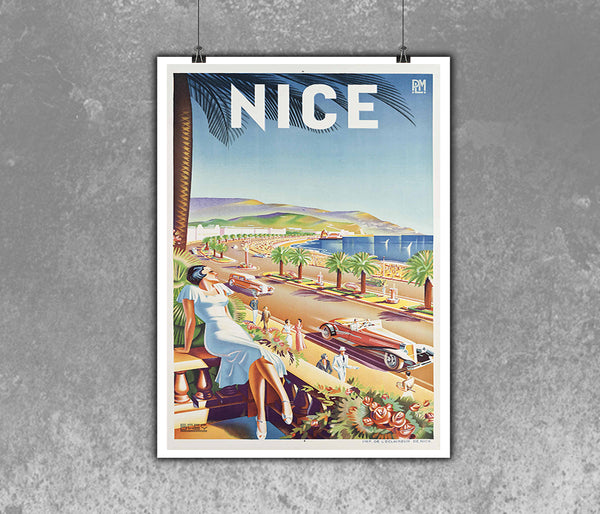 Nice, Vintage Travel Poster  1947