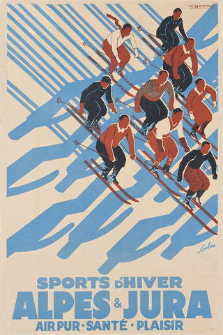 Alpes &amp; Jura, Sports d'Hiver, Vintage Poster, by Eric De Coulon