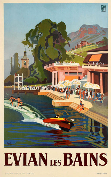 Evian Les Bains PLM Railway Poster