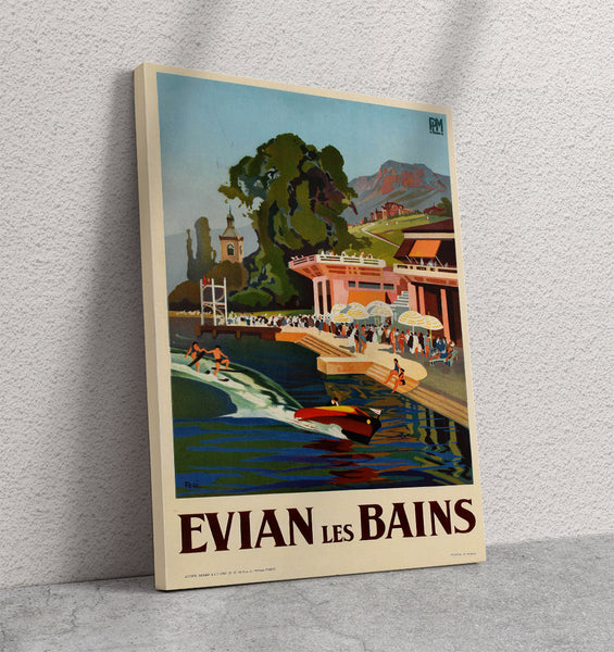 Evian Les Bains PLM Railway Poster Canvas