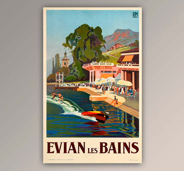 Evian Les Bains PLM Railway Poster