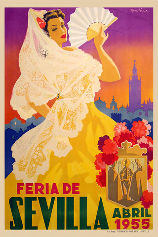 Feria de Sevilla 1955 Festival Poster Abril 1955