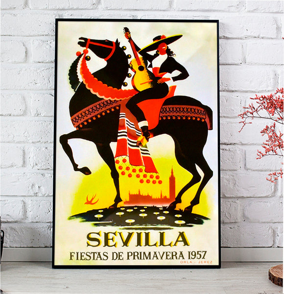 Sevilla Festival Poster Feria de Abril 1957 by Ramon Blanco Casal