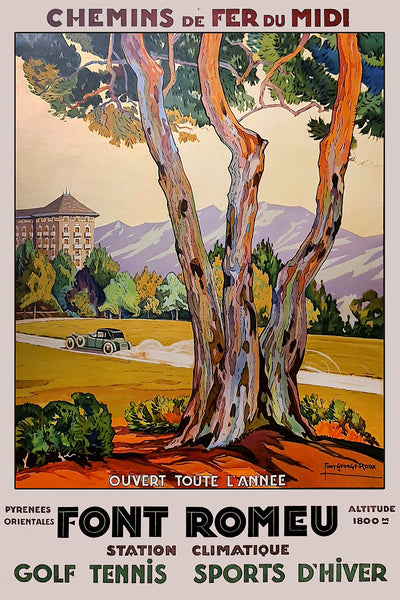 PYRENEES  Font Romeu France Vintage Travel Poster