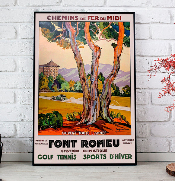 PYRENEES  Font Romeu France Vintage Travel Poster