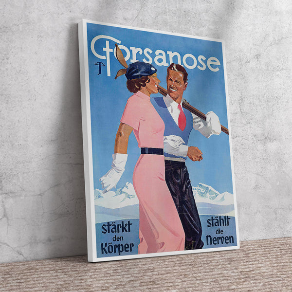 Forsanose - strengthens the body and the nerves. Swiss Resort Advertising Poster by Schmid 1935 Canvas