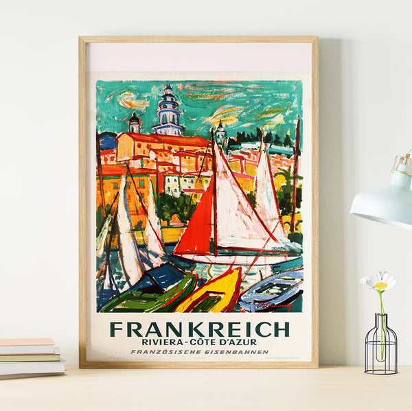 Frankreich Riviera*Cote d'Azur Vintage Travel Poster