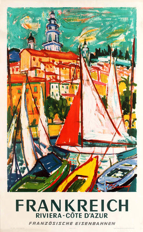 Frankreich Riviera*Cote d'Azur Vintage Travel Poster