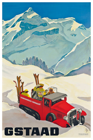 Gstadd Vintage Swiss Winter Sports  Poster  by Diggelmann