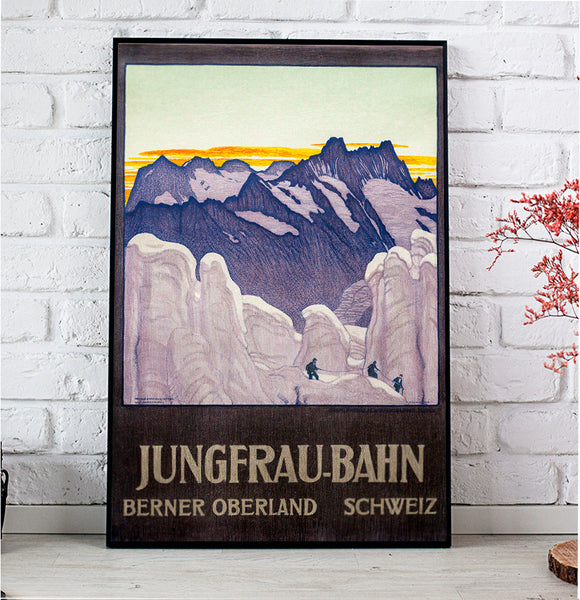 Jungfrau-Bahn Berner Oberland Swiss Vintage Travel Poster