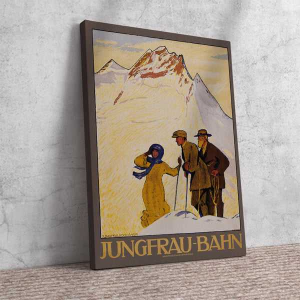 Climbing the Jungfrau-Bahn swiss Vintage Poster canvas