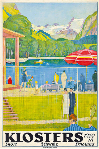 Klosters, Vintage Swiss Travel Poster by Eduard Steifel 1925