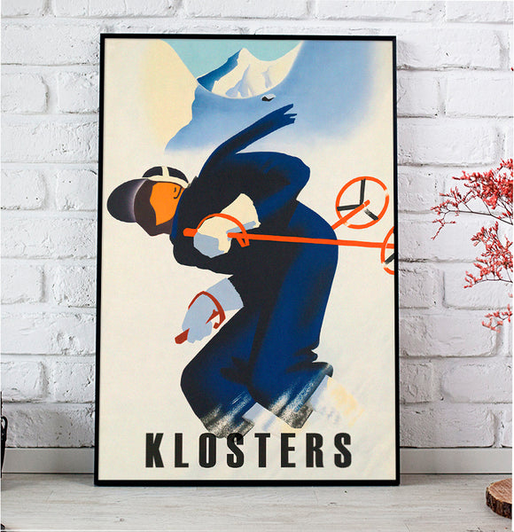 Klosters, Vintage Swiss Travel Poster 