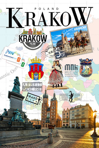 Krakow Retro Poster