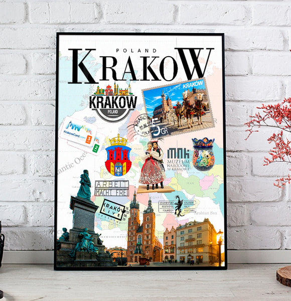 Krakow Retro Poster