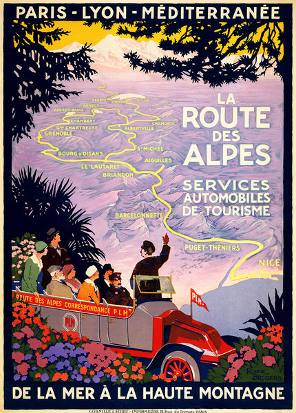 La Route de Alpes Vintage Travel Poster 1922