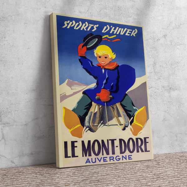 Le Mont-Dore Auvergne, French Winter Sport Poster. 1930's