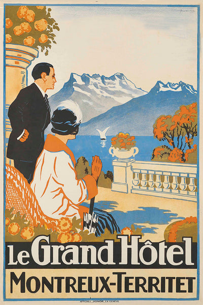 Le Grand Hotel, Montreux-Territet Vintage Travel Poster