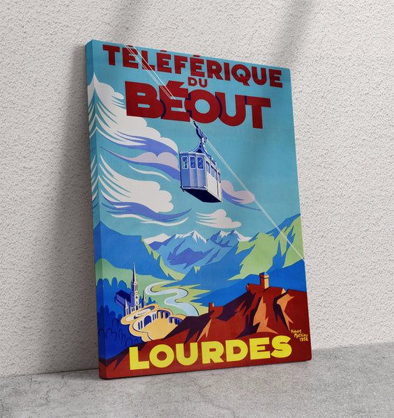 Lourdes Teleferique du Beout  Vintage French Travel Poster