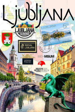 Ljubljana Retro Poster