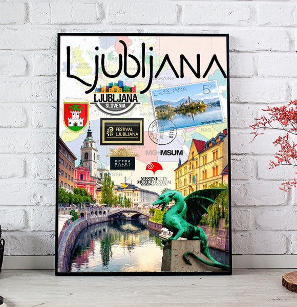 Ljubljana Retro Poster