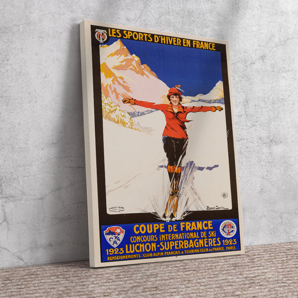 Coupe de France  1923. İnternational Ski Tournament  Poster Canvas