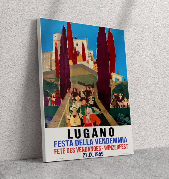 Lugano Festa Della Vendennia 1959 Winterfest Poster Canvas