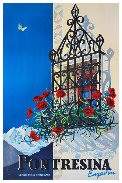 Pontresina, Swiss Travel Poster by Peikert 1939