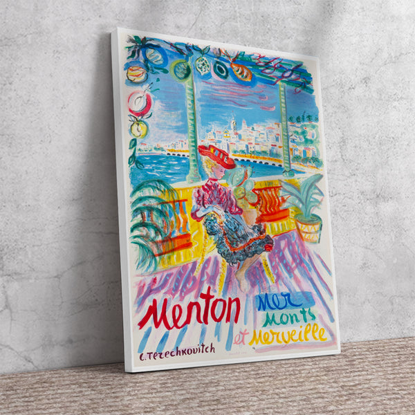 Menton  Mer, Monts et Merveille Vintage Travel Poster Canvas