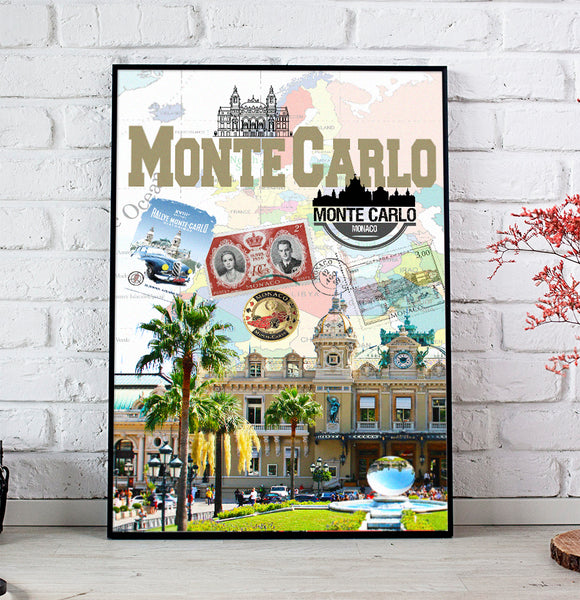 Monte Carlo Retro Poster