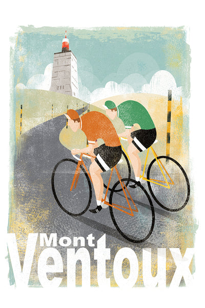 Mont Ventoux Bicycle Route Vintage Travel Poster 3