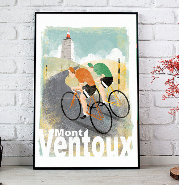 Mont Ventoux Bicycle Route Vintage Travel Poster 3