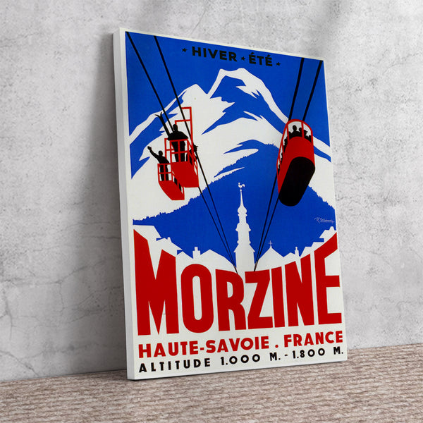 Retro Morzine Haute-Savoie France Ski Poster Canvas