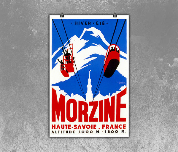 Retro Morzine Haute-Savoie France Ski Poster