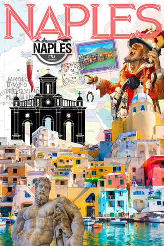 Naples Retro Poster