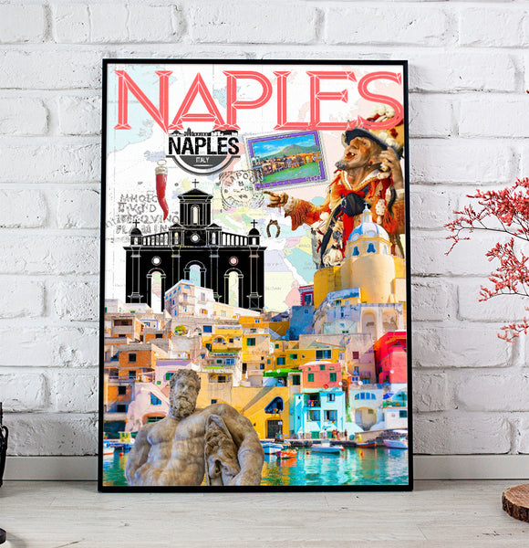 Naples Retro Poster