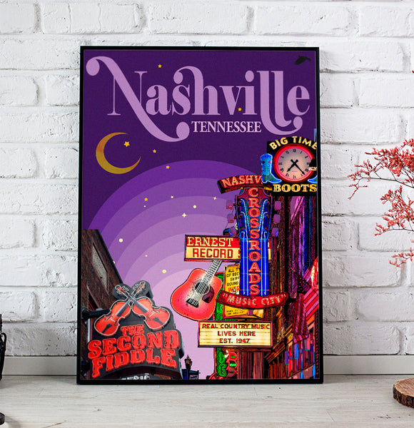 Nashville Retro Poster