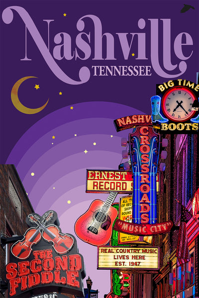 Nashville Retro Poster