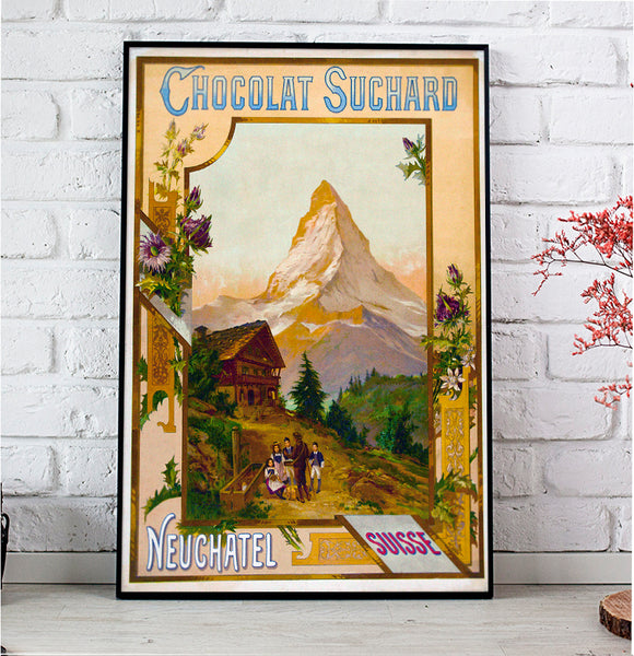 Chocolate Suchard-Neuchatel Vintage Advertising Poster of Chocolate; by Tauzin 1895