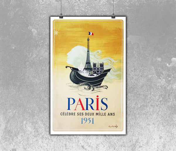 Paris Celebrates Its Two Thousand Years Poster vy Chapelain Midy 1951